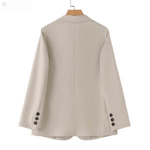 Blazer Feminino Casual Bege 11