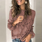Blusa Casual De Renda Corindo Bege / P 52