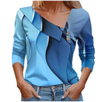 Blusa Casual Azul Geométrico 04