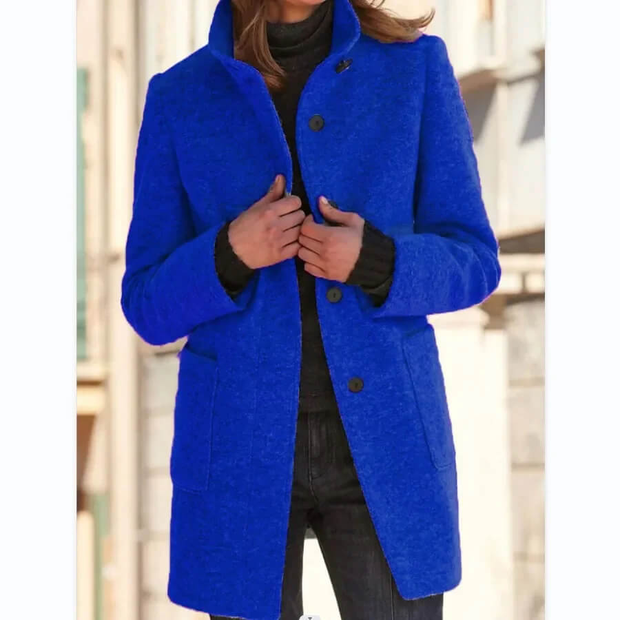 Casaco Feminino de Lã Batida Azul Royal 9
