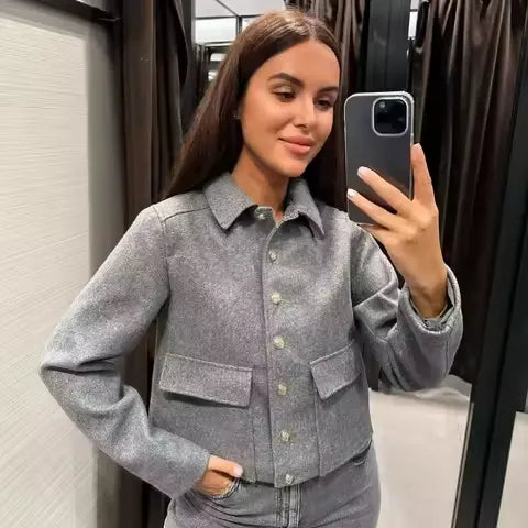 Jaqueta Feminina Casual Delfina