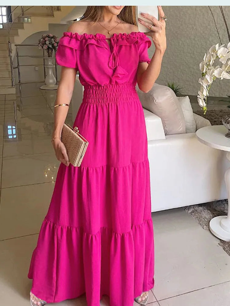 Vestido Longo Rosa Pink 01