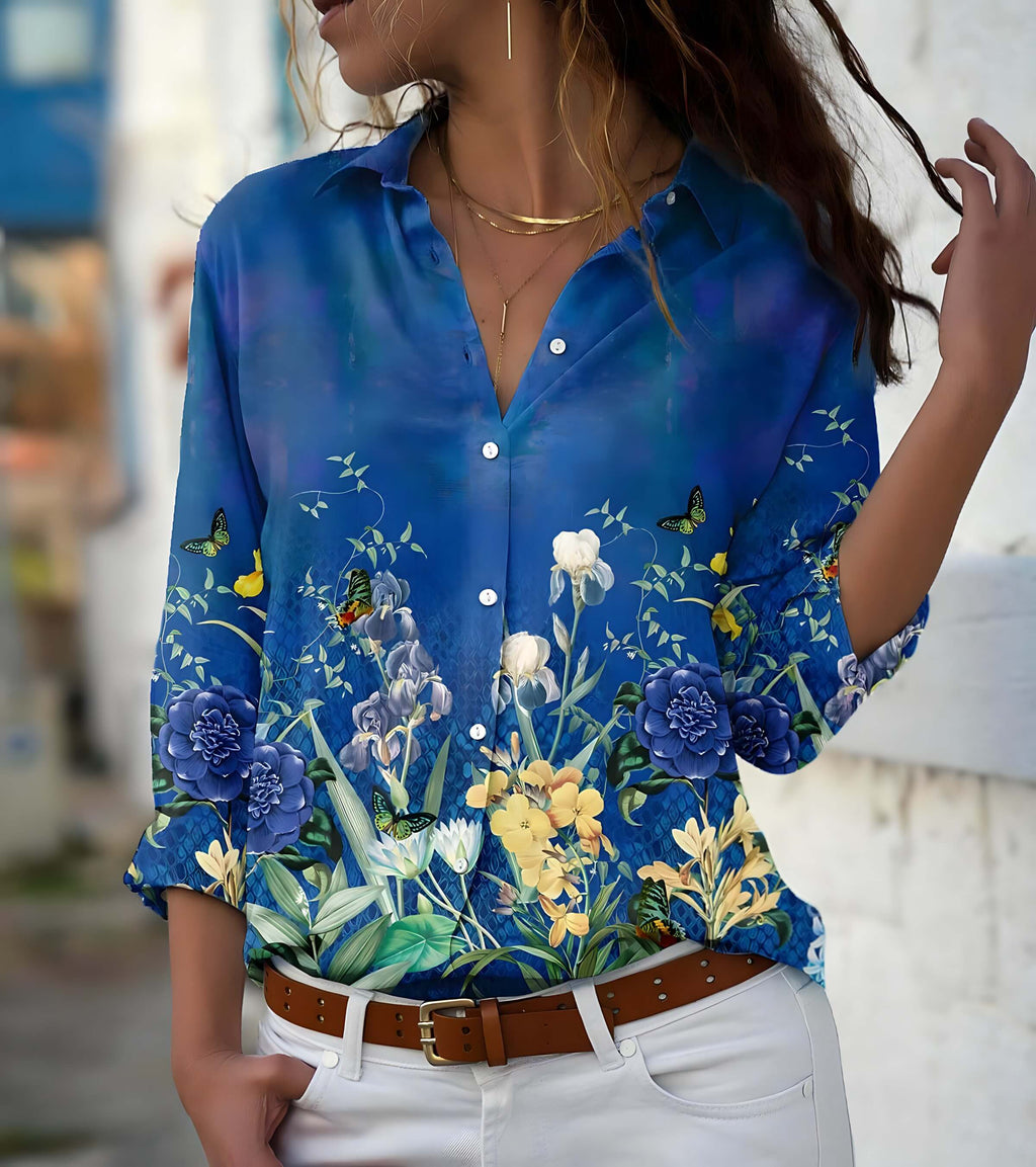 Camisa Casual de Casimira Azul 8