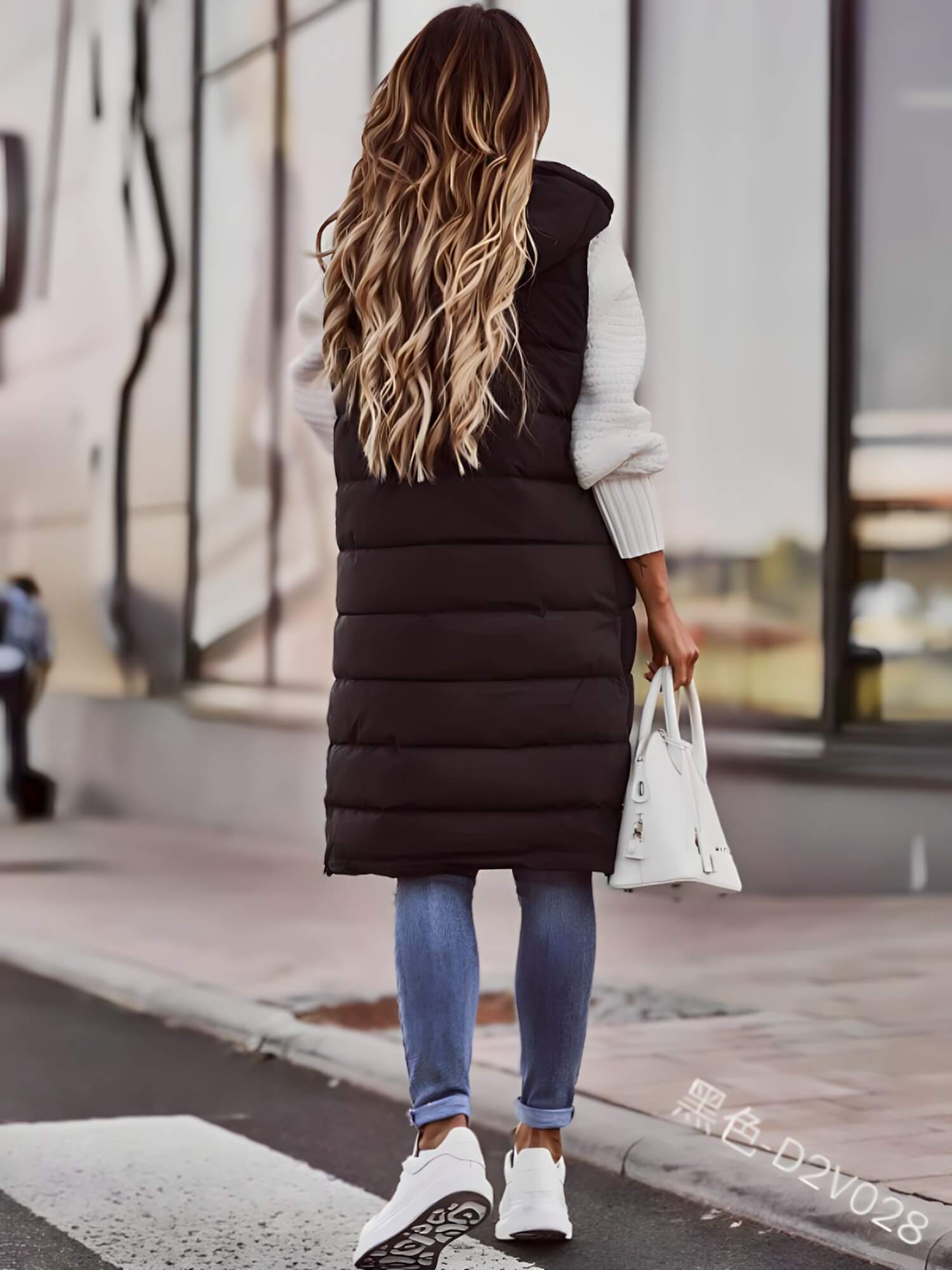 Colete Feminino Puffer Longo Preto 2