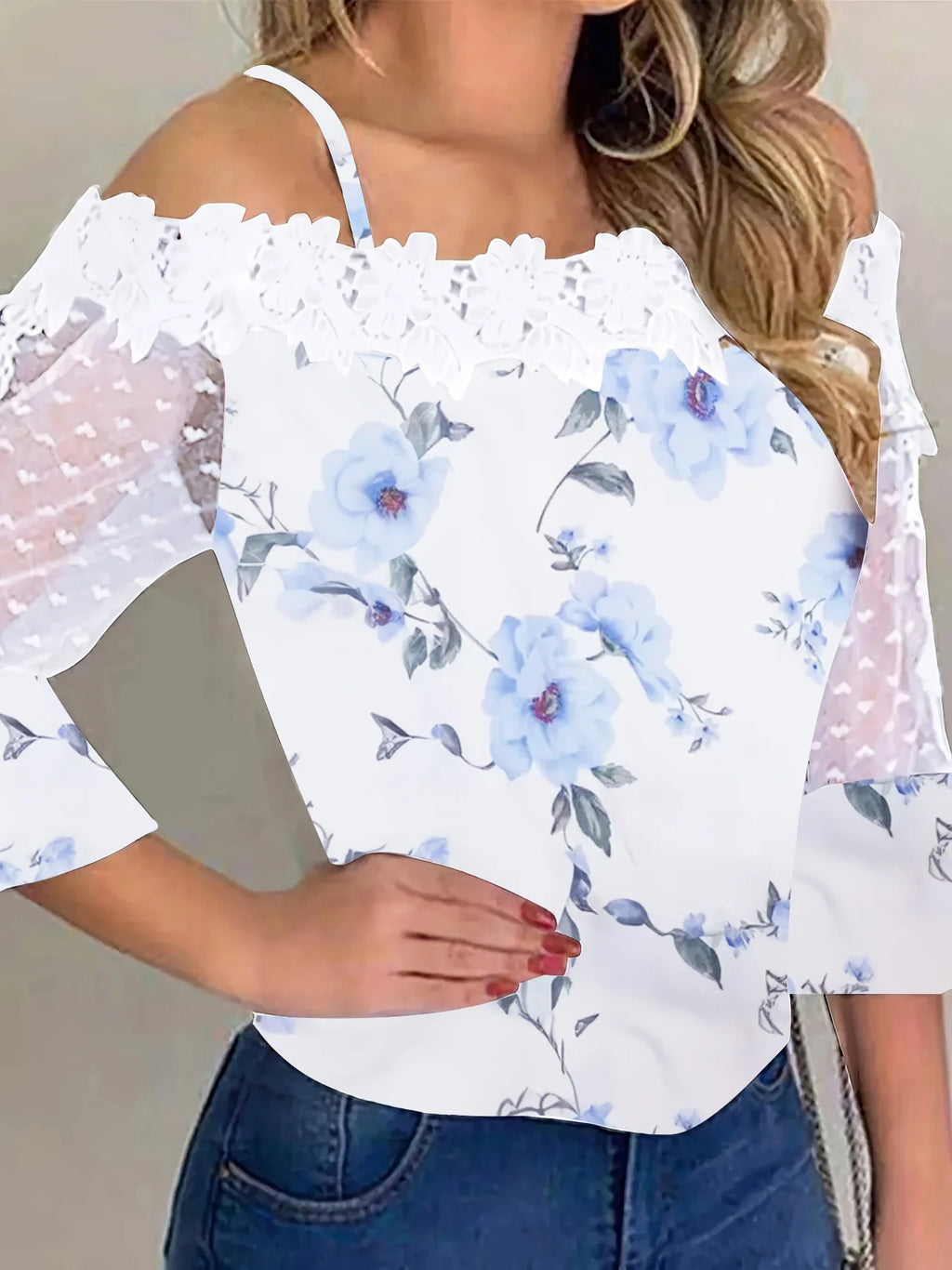 Blusa Ombro a Ombro Azul 03