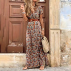 Vestido Longo com Cinto Marrom 1