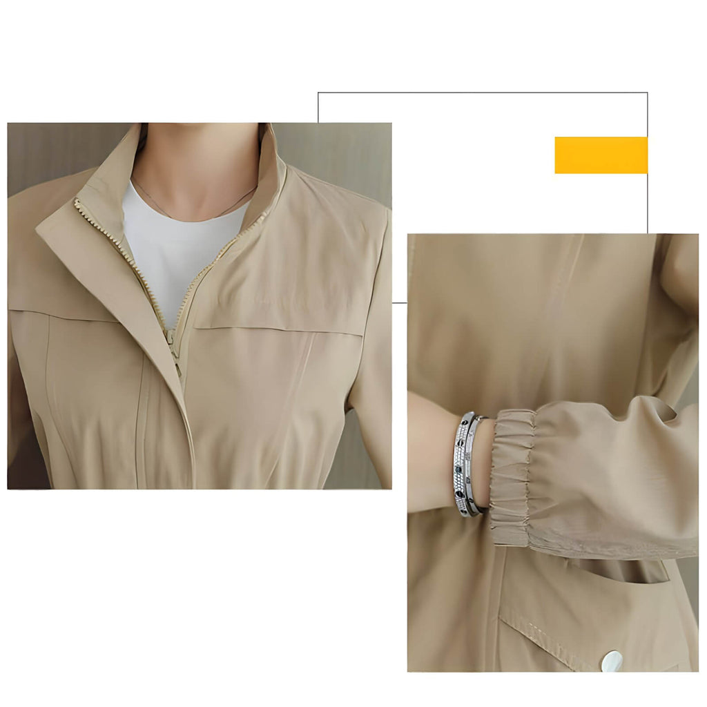 Jaqueta Feminina Casual com Regulador Bege 6