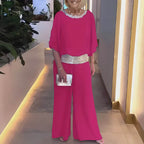 Conjunto de Chiffon Rosa Forte 8