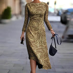 Vestido Mídi Marrom Floral 4