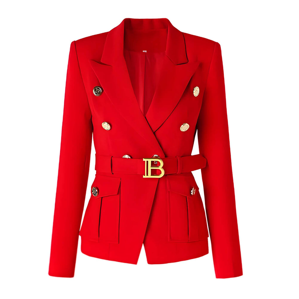 Blazer Casual com Cinto Vermelho 7