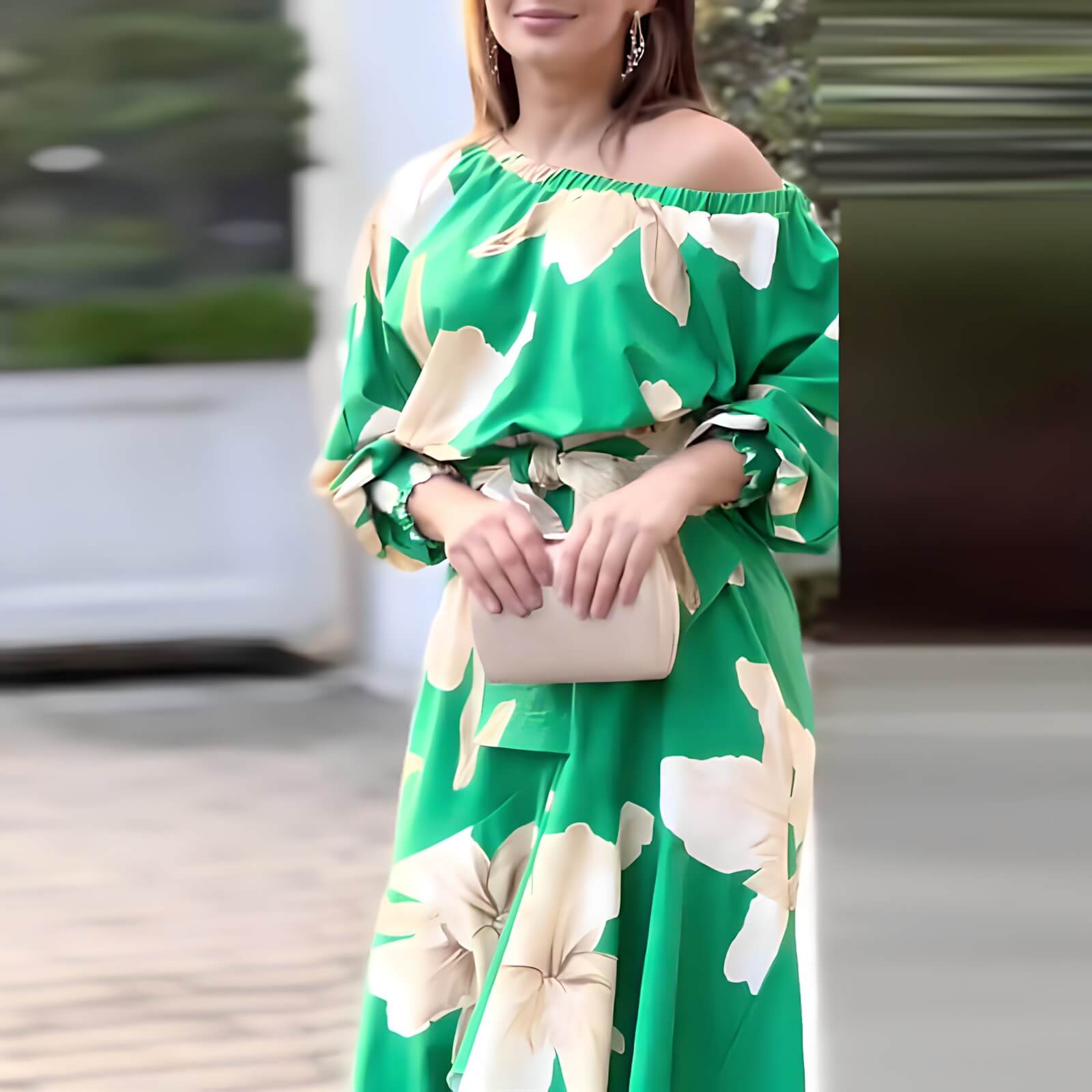 Vestido Longo Casual Verde Estampado 9