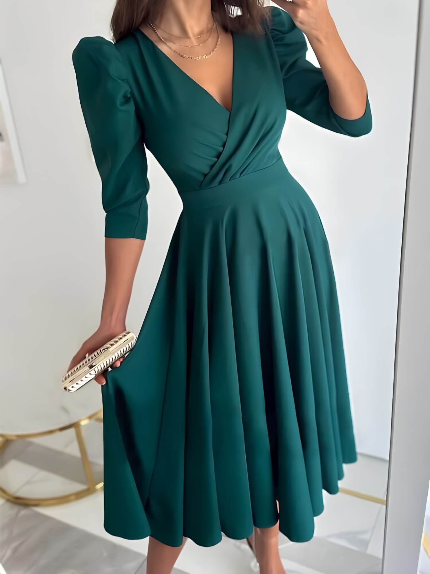 Vestido Mídi Elegante Verde 1