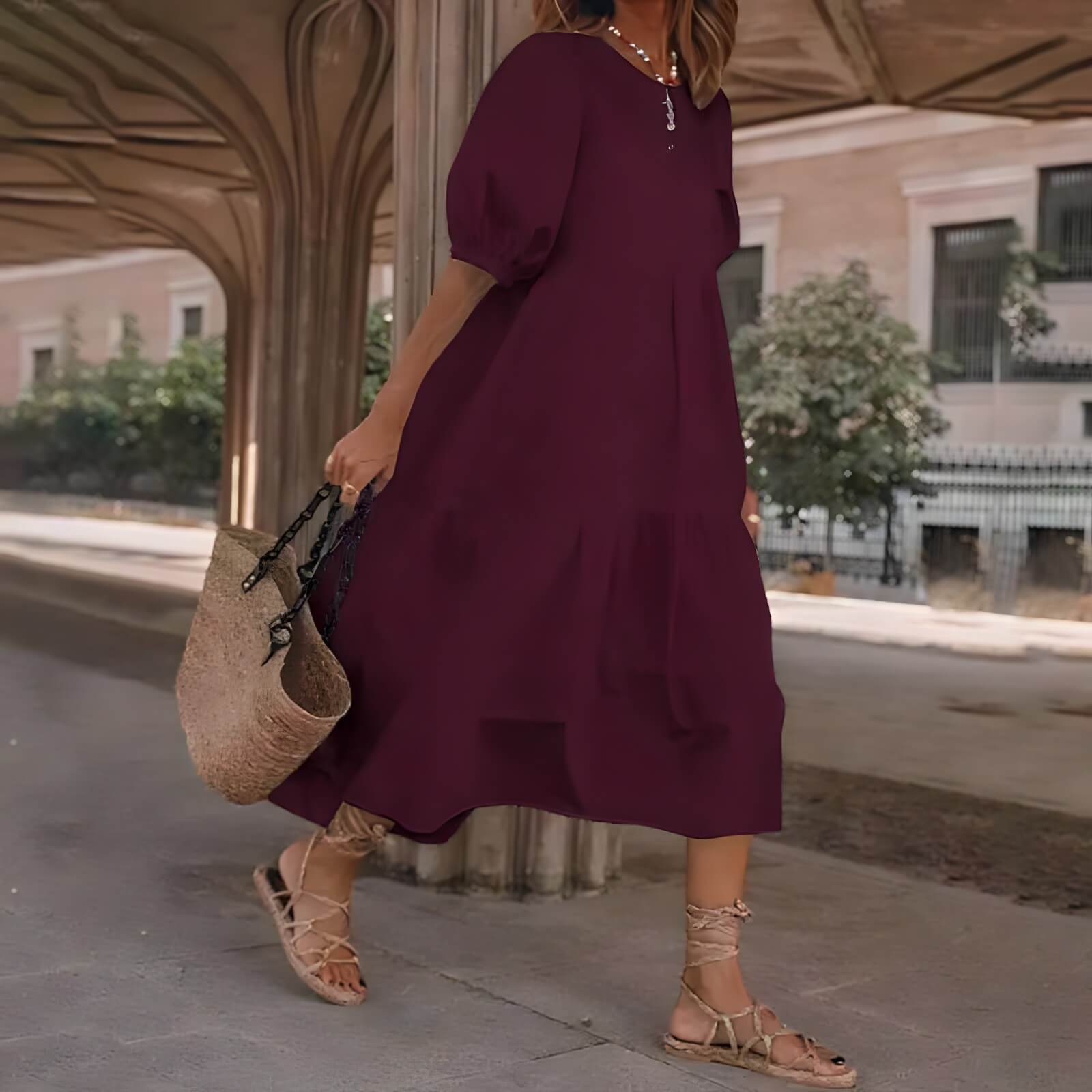 Vestido Mídi Bordõ 7