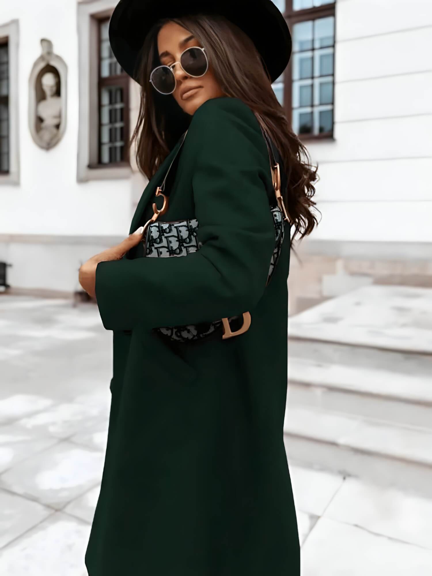 Casaco Feminino Alongado de Lã Batida Verde 18