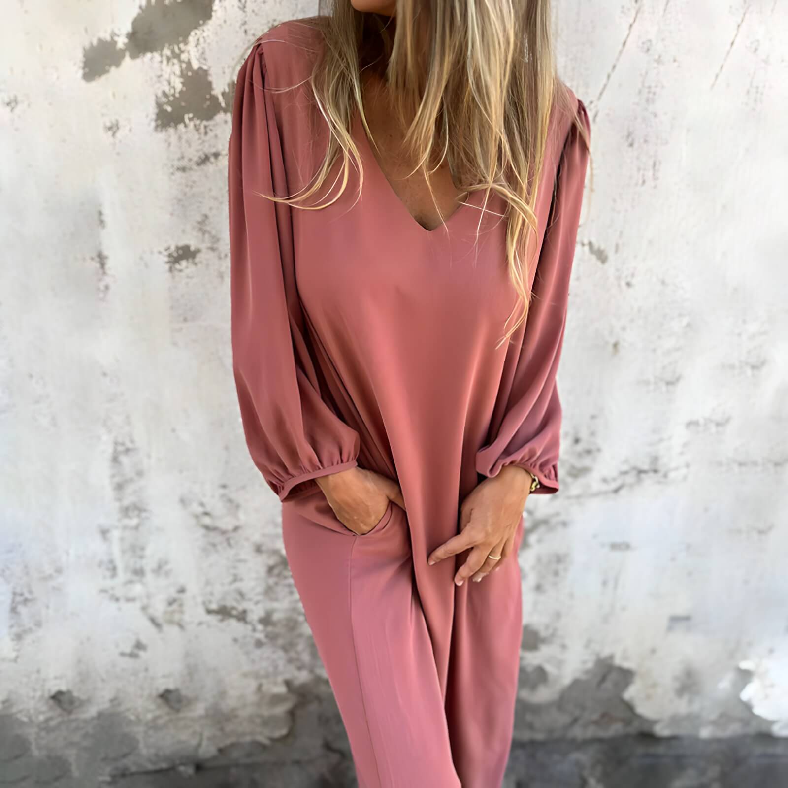 Vestido Longo Casual Rose 18