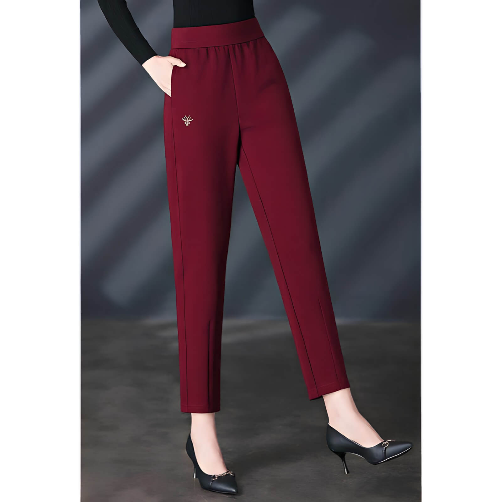 Calça Feminina Casual Bordô 12
