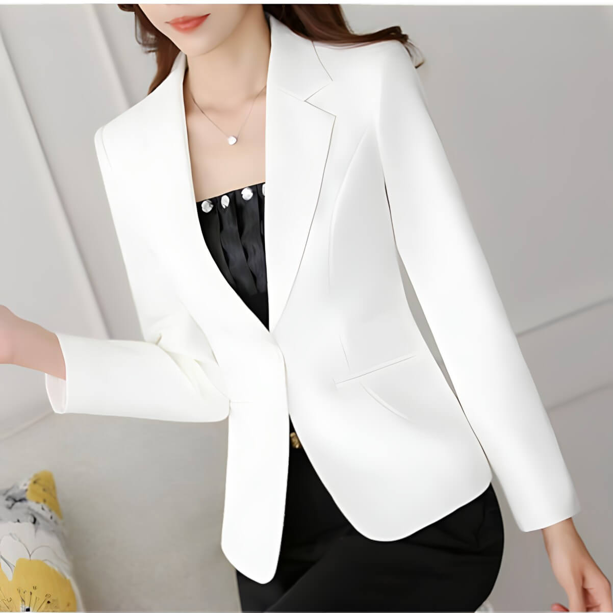 Blazer Casual de Alfaiataria Branco 2