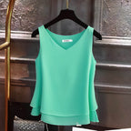 Blusa Regata de Chiffon Verde água 4