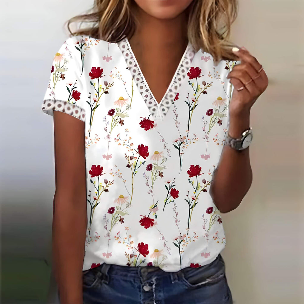 Blusa Casual Flor Vermelha 5