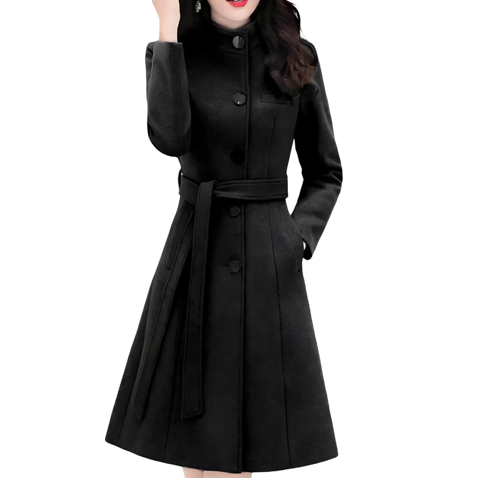 Casaco Feminino de Lã Batida Preto 6