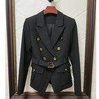 Blazer Casual com Cinto Preto 9