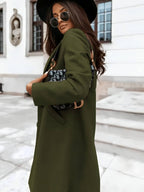 Casaco Feminino Alongado de Lã Batida Verde Militar 14