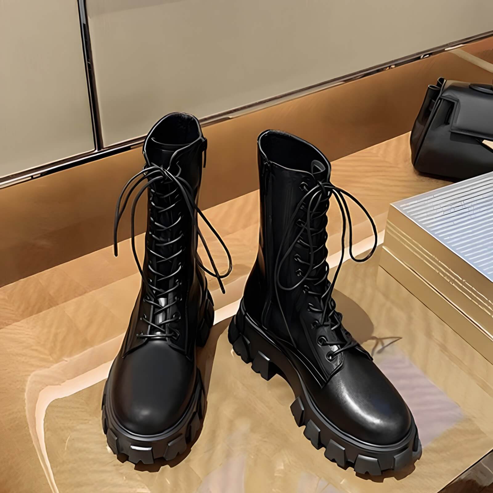 Coturno Feminino Cano Médio Tratorado Castle