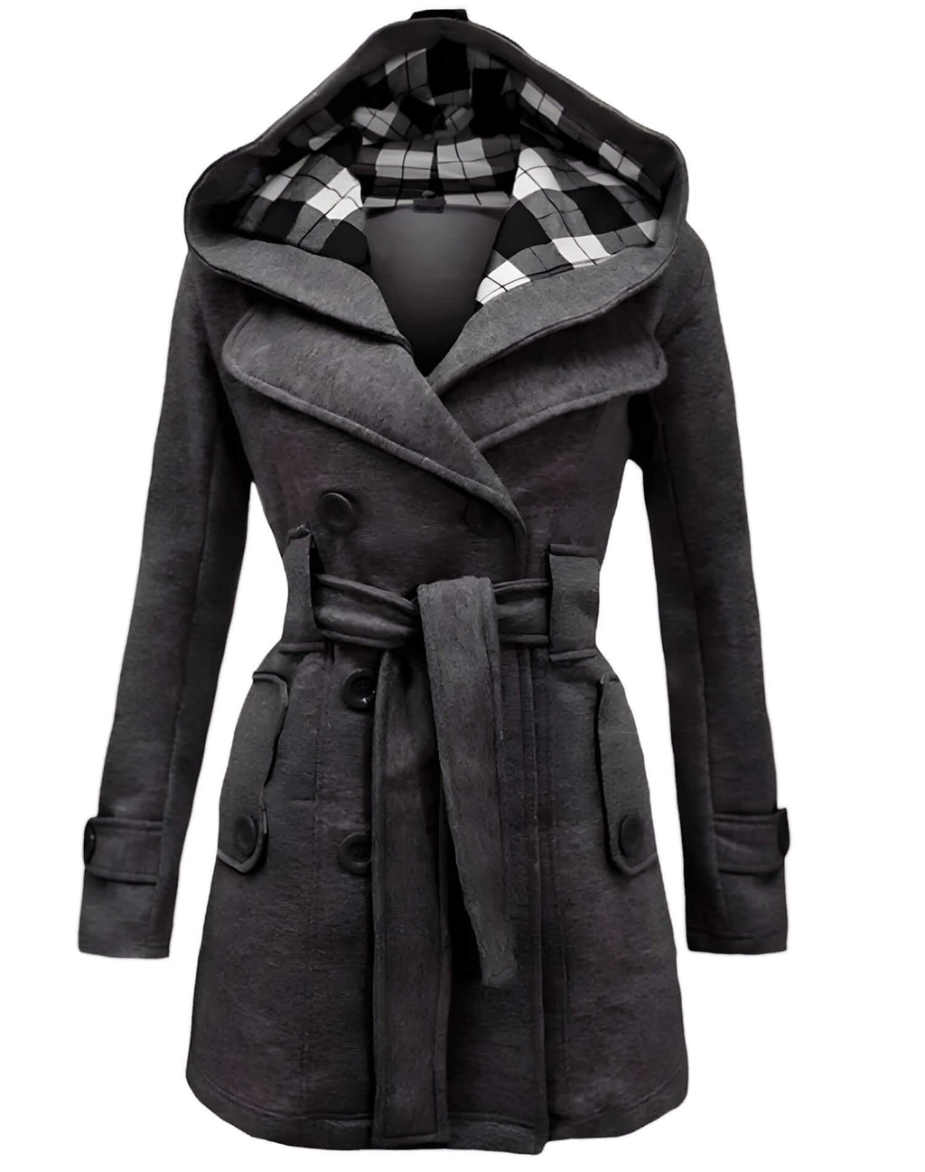 Casaco Feminino de Inverno Cinza Escuro 9