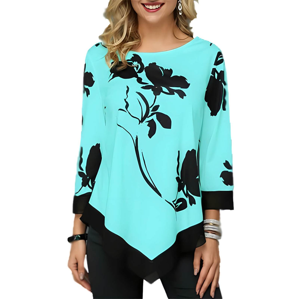 Blusa Floreada Azul 3