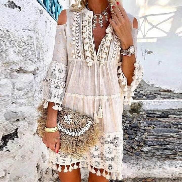 Vestido Curto Rendado Siena Branco / P 63