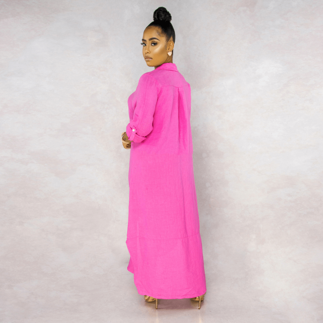 Vestido Longo de Linho Feminino