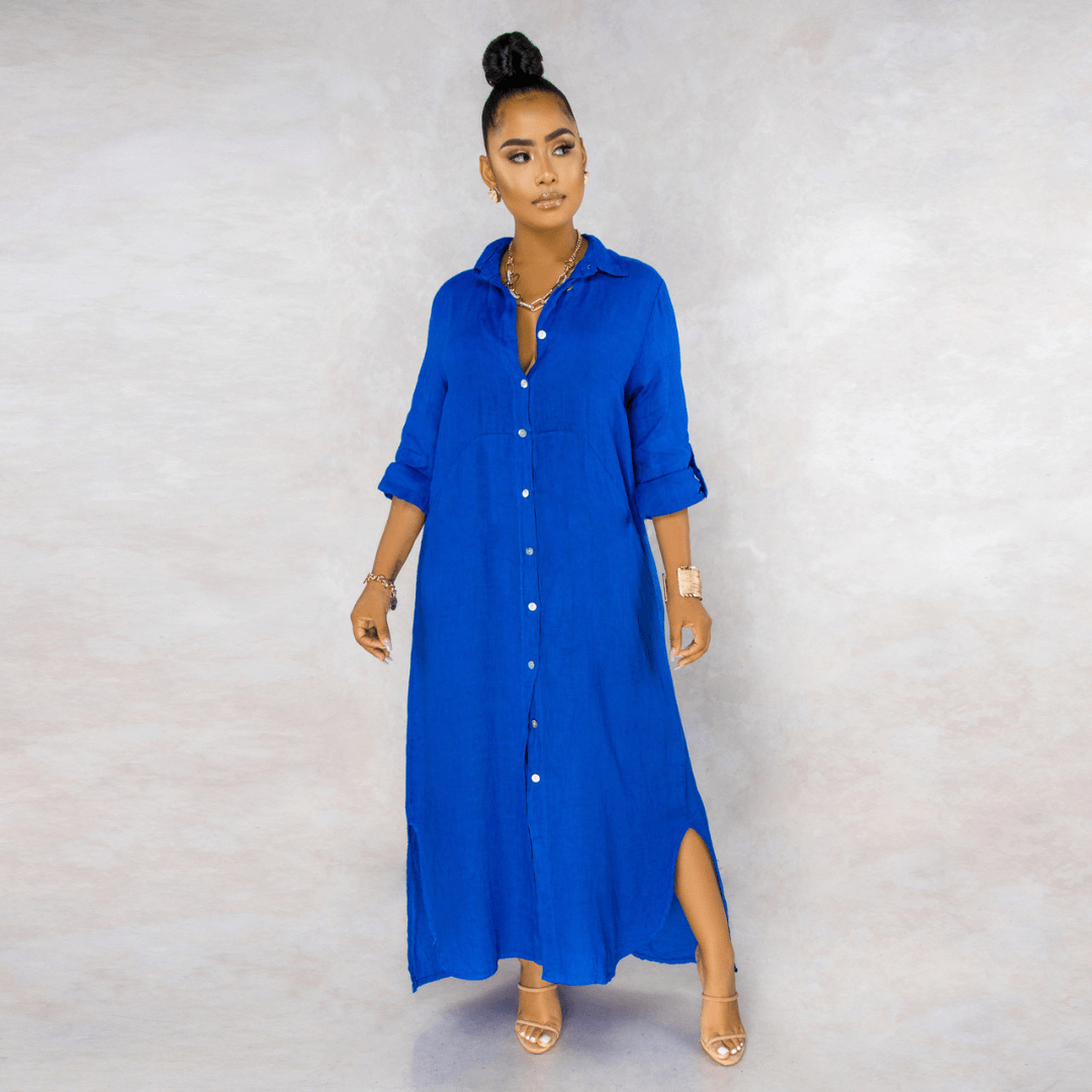 Vestido Longo de Linho Feminino