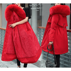 Jaqueta Feminina de Parka Forrada Vermelho 9