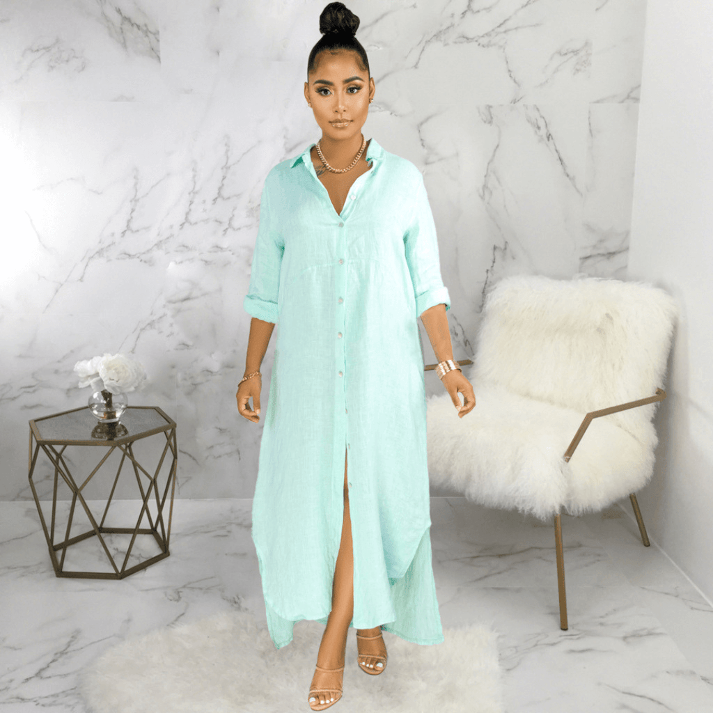 Vestido Longo de Linho Feminino