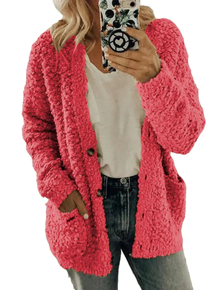 Casaco Feminino de Lã Rosa 1