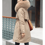 Jaqueta Feminina de Parka Forrada Bege 5