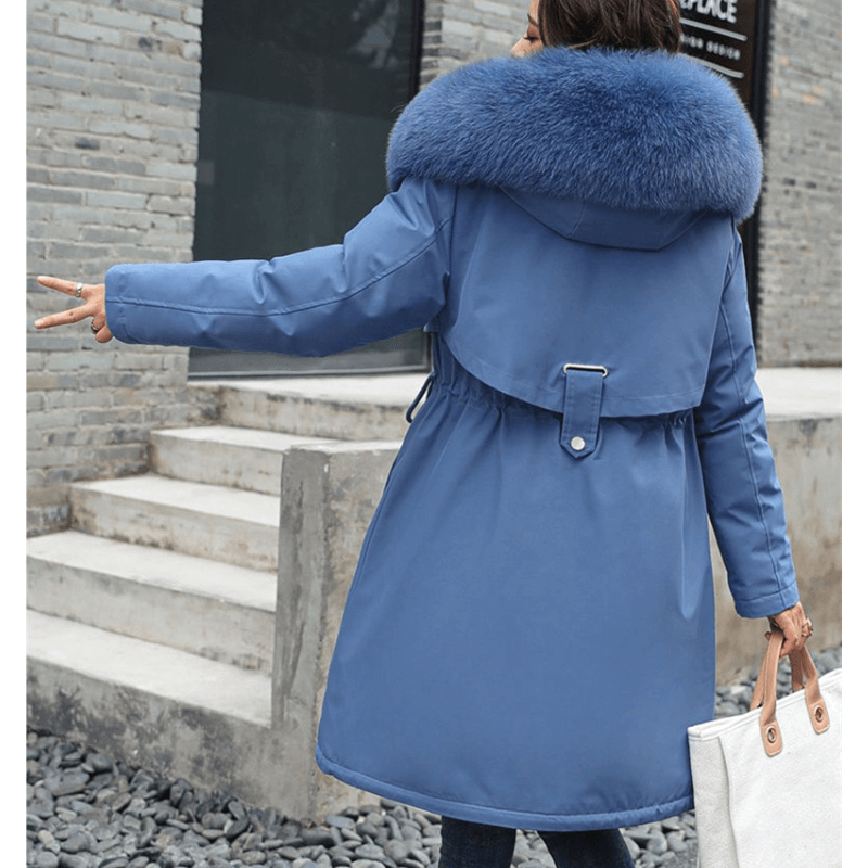 Jaqueta Feminina de Parka Forrada Azul 14