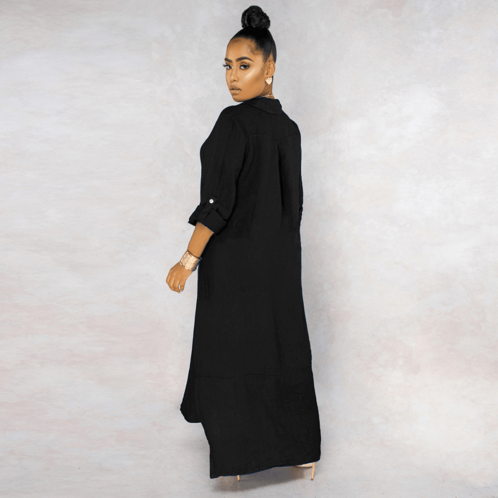 Vestido Longo de Linho Feminino