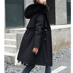 Jaqueta Feminina de Parka Forrada Preto 2