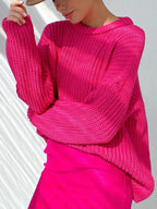 Suéter Feminino de Tricot Oversized Rosa 12