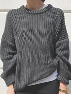 Suéter Feminino de Tricot Oversized Cinza 22