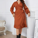 Vestido Mídi Transpassado Azalea - Plus Size