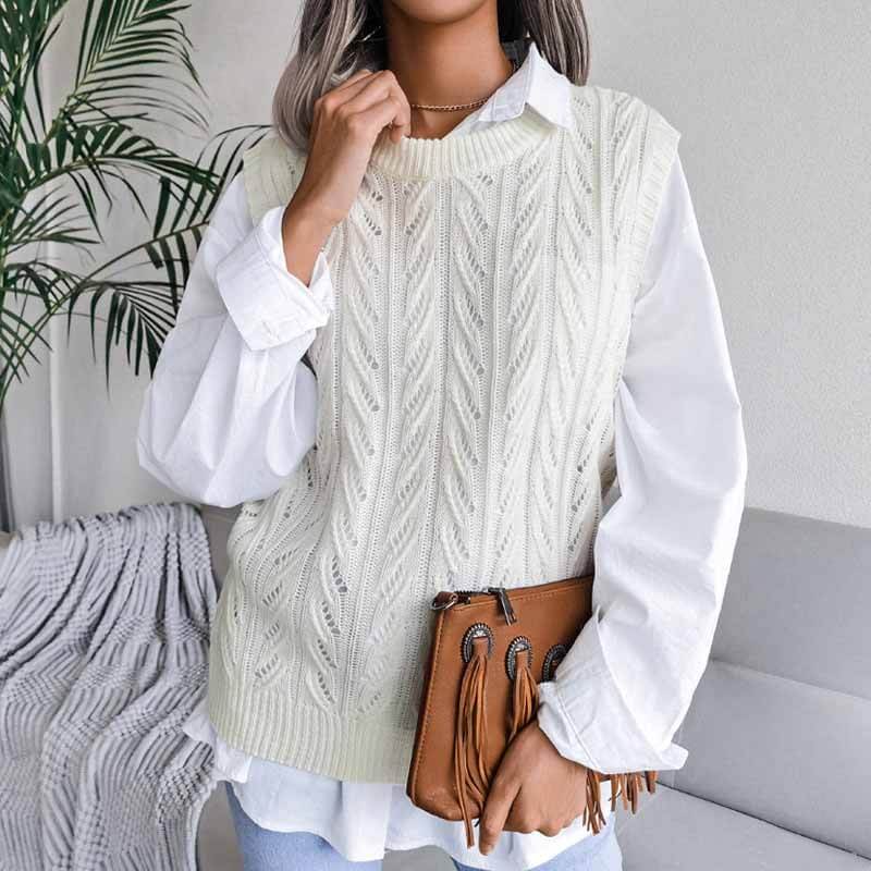 Colete Feminino de Tricot Branco 7