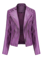Jaqueta Feminina Biker Roxo 9