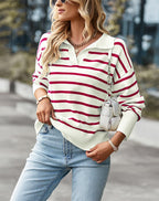 Suéter Feminino Casual Gola Polo Vermelho 1