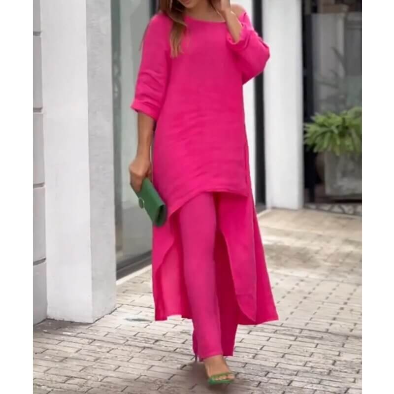 Conjunto de Linho Alongado Feminino
