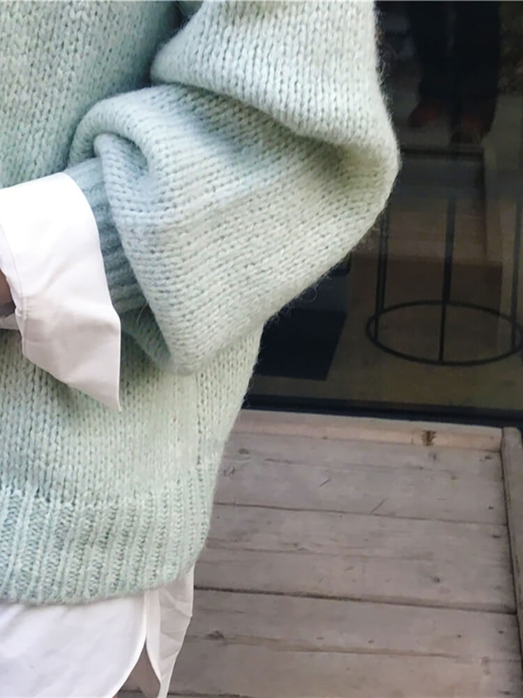 Suéter Feminino de Tricot Oversized 8