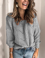 Suéter Feminino de Tricot Cinza 1