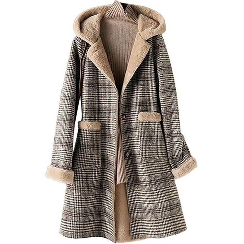 Casaco Feminino de Inverno Forrado Bege 4