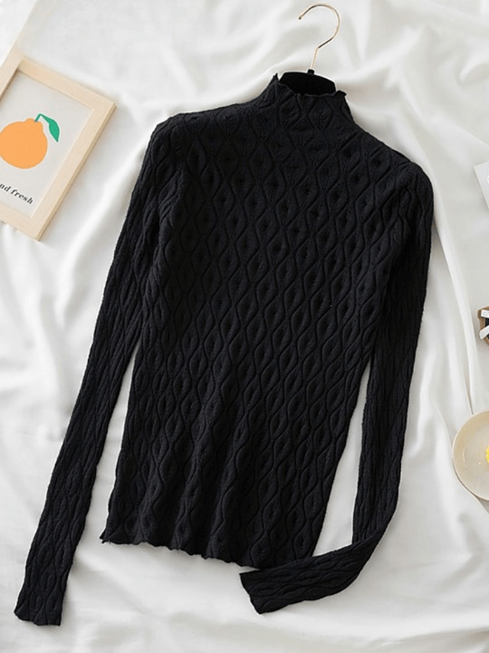 Suéter Feminino Gola Alta Preto 2